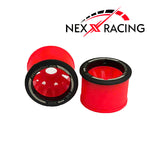 NXUSA-EVO-F Nexx Racing “JUD” threaded carbon-fiber reinforced EVO Flanged Front Wheels (2) pcs for Mini-Z (RED)