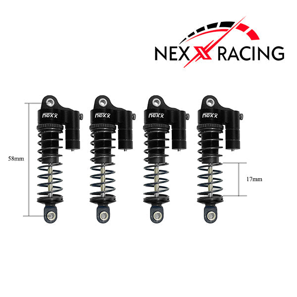 NX-419 Nexx Racing 58mm Reservoir Shocks (4pcs) for Arrma 1:18 GRANITE/ TYPHON/ MOJAVE