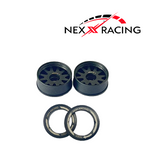 NXUSA-EVO-F Nexx Racing 2WD “JUD” threaded carbon-fiber reinforced EVO Flanged Front Wheels (2) pcs for Mini-Z (Black)