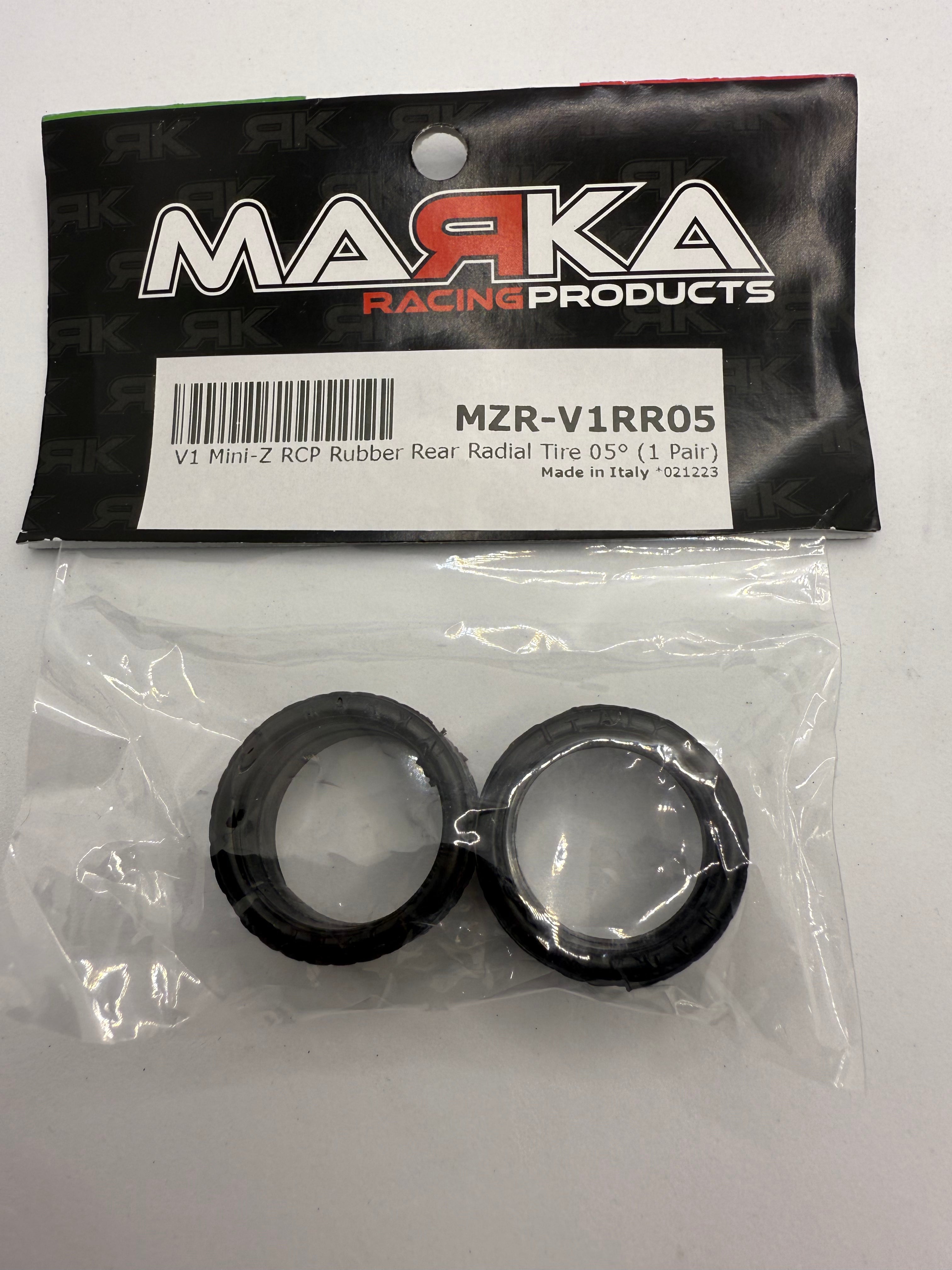 Marka MZR-V1RR 05,10,15,20,25 11mm Mini-Z RCP Rubber Rear Radial Tire (1 Pair)