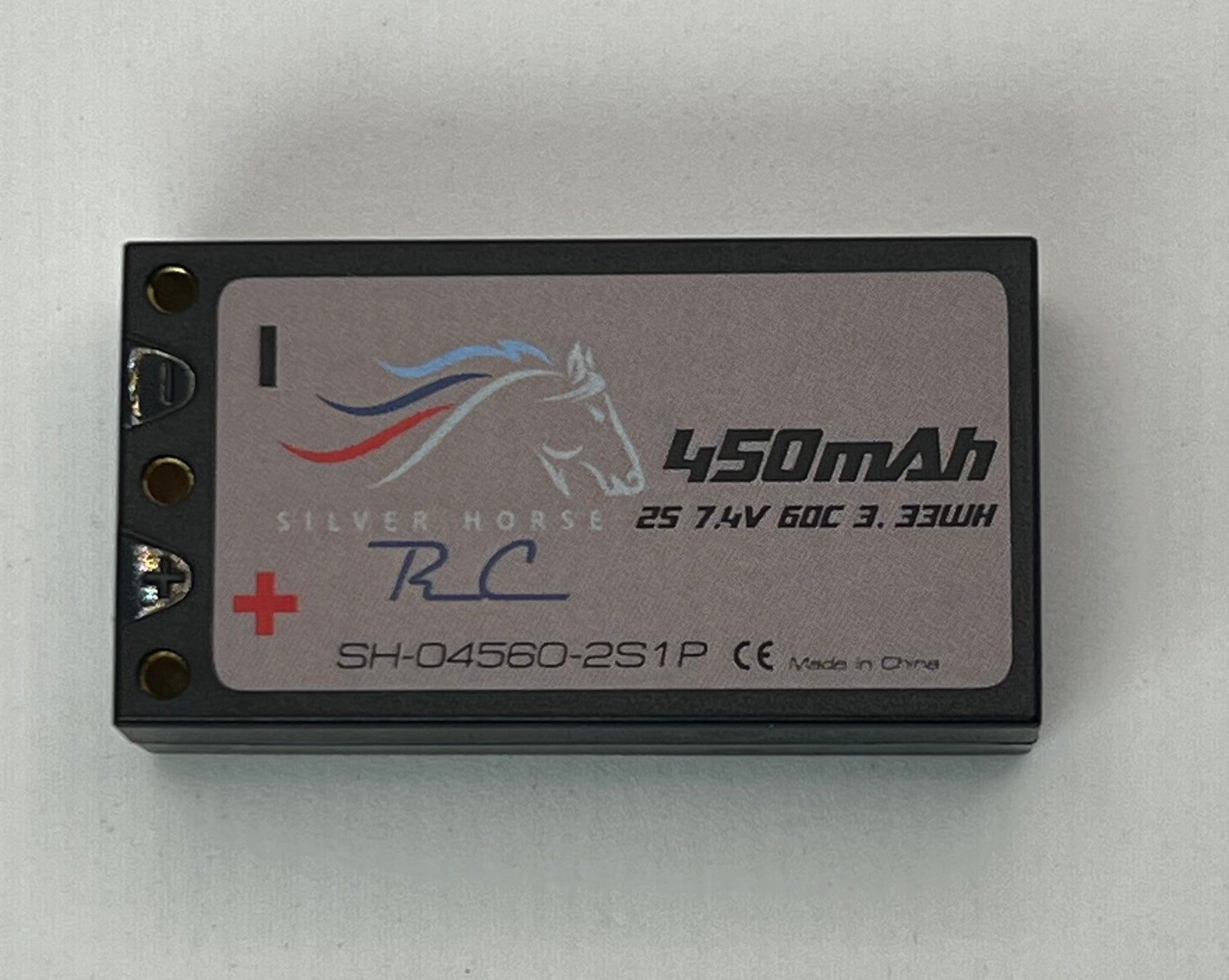 Silver Horse 450 mAh 7.4v 60c Lipo Hardcase 2mm Bullet Racing Battery