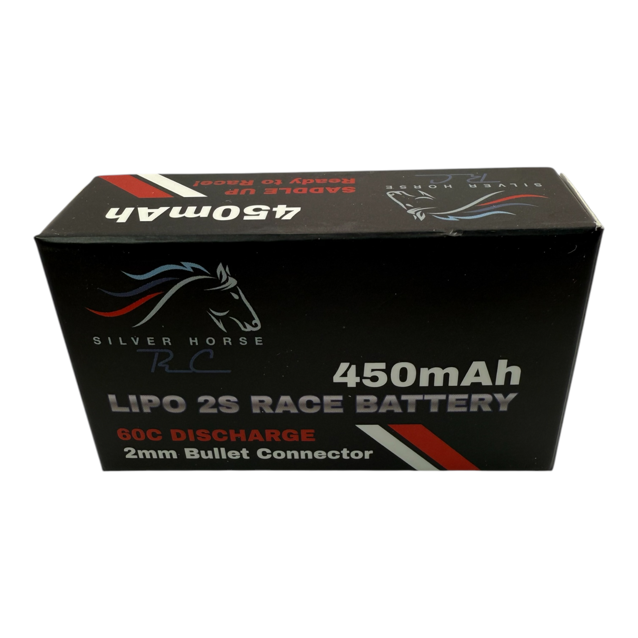 Silver Horse 450 mAh 7.4v 60c Lipo Hardcase 2mm Bullet Racing Battery