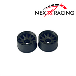 NXUSA-EVO-R Nexx Racing 2WD “JUD” threaded carbon-fiber reinforced EVO Flanged Rear Wheels (2) pcs for Mini-Z (Black)