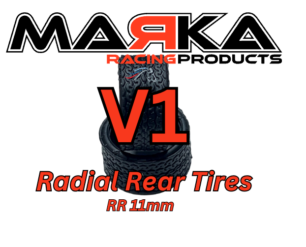 Marka MZR-V1RR 05,10,15,20,25 11mm Mini-Z RCP Rubber Rear Radial Tire (1 Pair)
