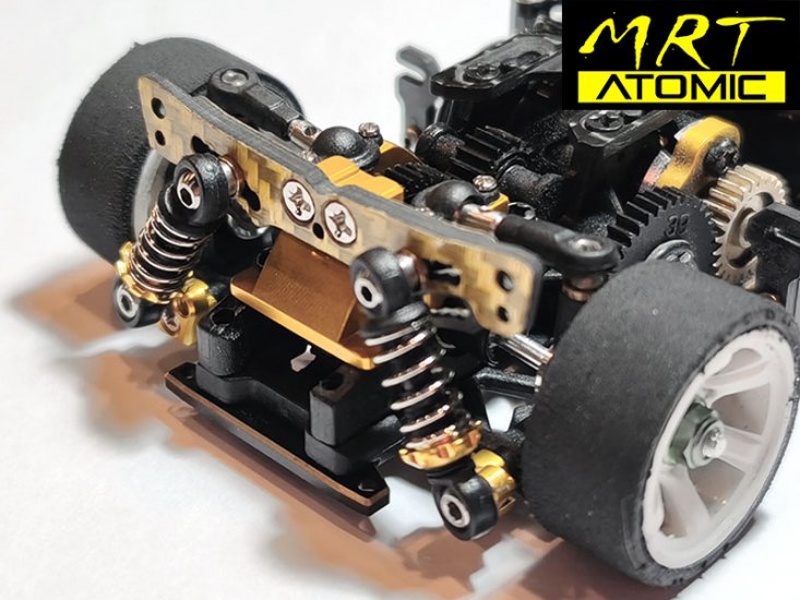 Atomic Racing MRTP-UP09 DIFFERENTIAL BULKHEAD, Rear, Aluminum, GOLD