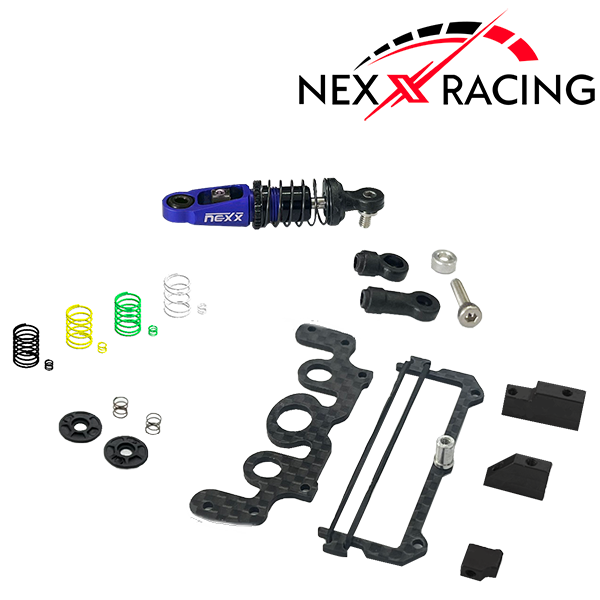 NXUSA-300-62, Combo Dual Spring Damper Oil Shock Front Spring Conversion Specter Black, Blue, Red, Purple and Silver