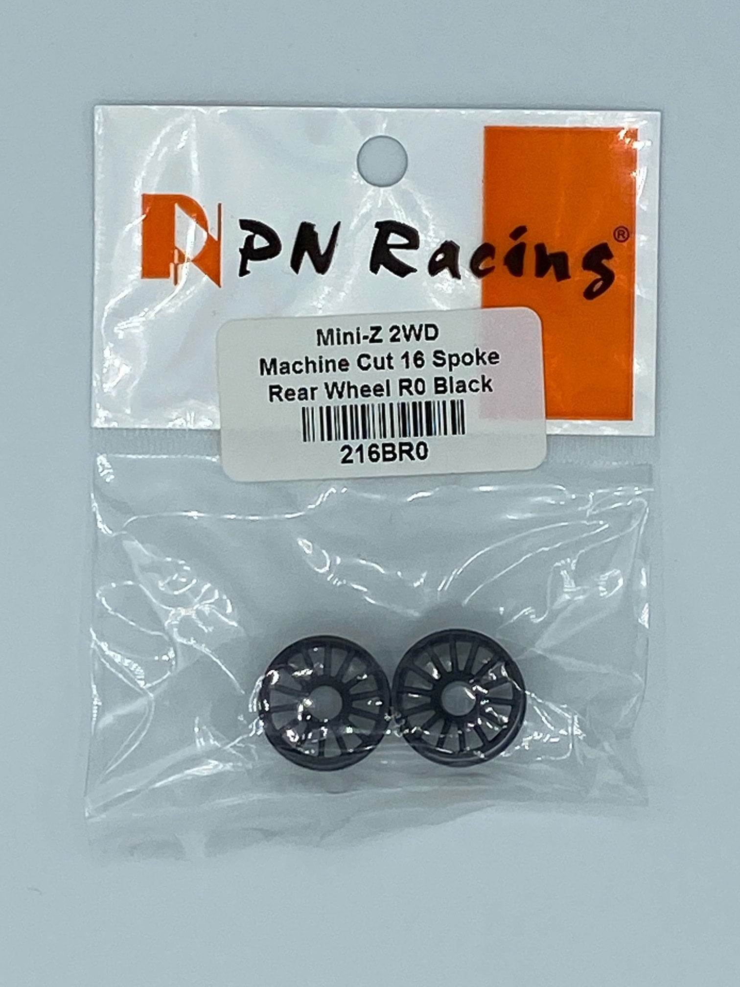 PN Racing Mini-Z 2WD Machine Cut 16 Spoke Rear Wheel R0 Black