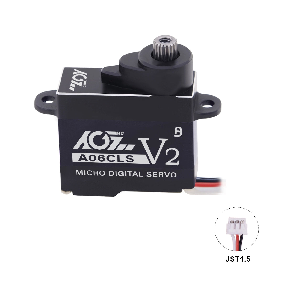 AGFRC - A06CLS V2 SERVO (20T Spline, JST 1.5 Plug) - Black