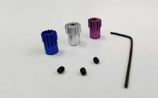 Alu hard coated 64 pitch pinion set (12,13 & 14T included)