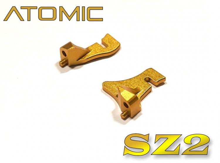 Atomic Racing SZ2-UP18 BODY MOUNTS, Side, aluminum (1) pair GOLD