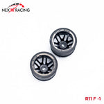 NXUSA-EVOAWD-R Nexx Racing “JUD” threaded carbon-fiber reinforced EVO AWD Flanged Rear Wheels (2) pcs for Mini-Z (Black)